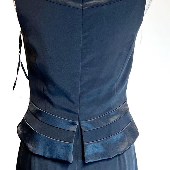 NWT Jones New York Stunning Black Formal Long Maxi Dress Satin Trim Women Size 4 - Picture 5 of 10